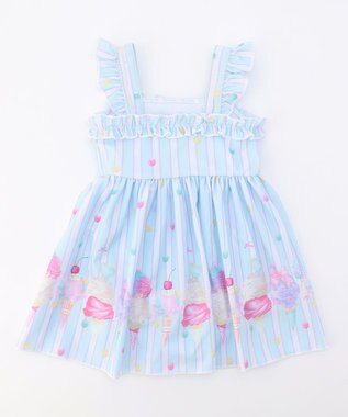 ANY KIDS 【UVカット】フリルワンピース水着 サックスブルー×アイス