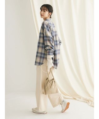 CRAFT STANDARD BOUTIQUE チェックバンドカラーサークルブラウス Beige