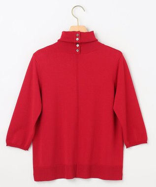 組曲 【6色展開・UVケア】モダンタートルニット チェリーレッド系