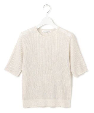 23区 【洗える】シャイニーシアー リブ ニット アイボリー系