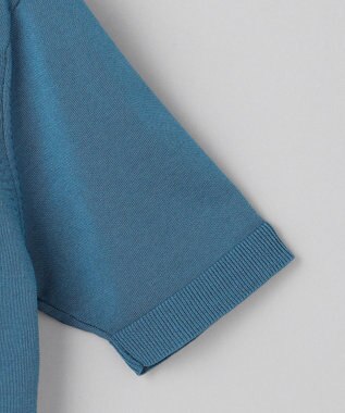GOTAIRIKU 【洗濯機可】テーラード DRESS BIZ スキッパーニットポロ ターコイズブルー系