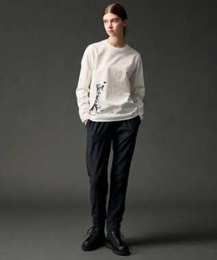 JOSEPH ABBOUD MOUNTAIN 【テーム・ヤルヴィモチーフ】プレーティング天竺 ロングTシャツ ホワイト×ネコ