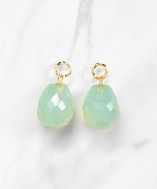 TOCCA 【WEB限定】LEGAME PIERCED EARRINGS L K10 天然石 ピアス L シーブルーカルセドニー