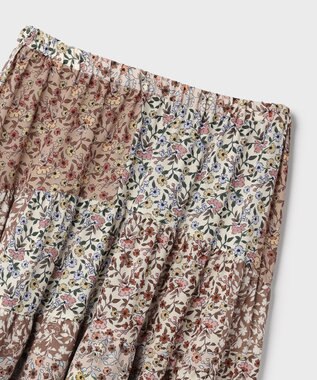 GRACE CONTINENTAL パッチワークプリントスカート ベージュ