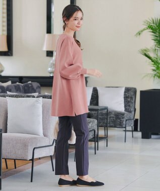 Tiaclasse L 【安田美沙子さん着用・洗える】ボリュームパフスリーブニットチュニック ピンク