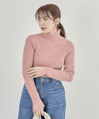 Green Parks ・Ｐｅｔｉｔ　Ｆｌｅｕｒ　ボトルネックリブニット Pink