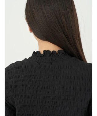 earth music&ecology シャーリングハイネックプルオーバー Black