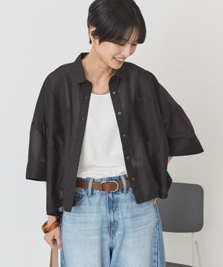 AMERICAN HOLIC 【先行予約】【WEB限定】Wポケットシアー半袖シャツ Black