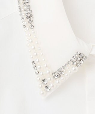 GRACE CONTINENTAL ビジューカラーシャツ ホワイト