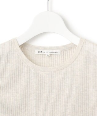 23区 【洗える】シャイニーシアー リブ ニット アイボリー系