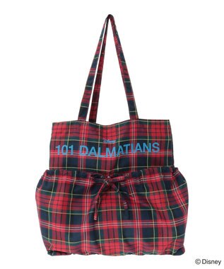 Green Parks １０１匹わんちゃん／チェック柄トートバッグ Red