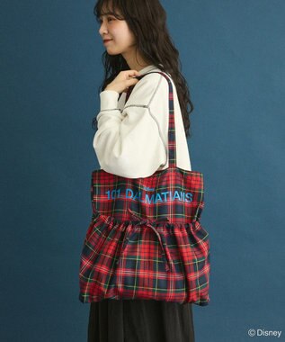 Green Parks １０１匹わんちゃん／チェック柄トートバッグ Red