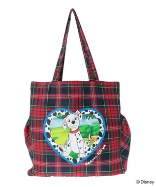 Green Parks １０１匹わんちゃん／チェック柄トートバッグ Red