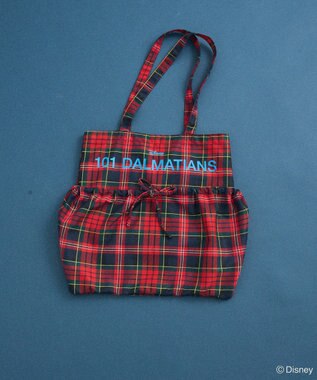 Green Parks １０１匹わんちゃん／チェック柄トートバッグ Red