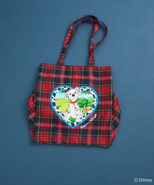 Green Parks １０１匹わんちゃん／チェック柄トートバッグ Red