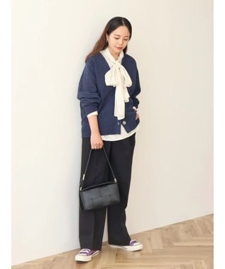 AMERICAN HOLIC ＭＩＸＶネックニットカーディガン Navy