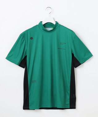 PW CIRCULUS 【吸水速乾 / UV遮蔽率96.3% UVカット / ストレッチ】【MEN】メッシュコンビモックネックT ゴルフ グリーン系