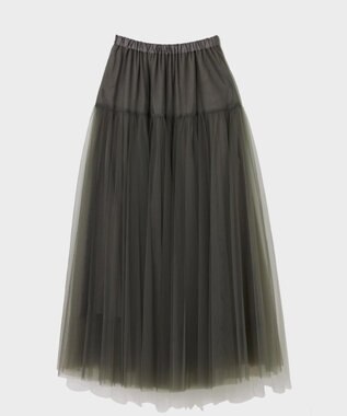 GRACE CONTINENTAL チュールボリュームスカート グレー