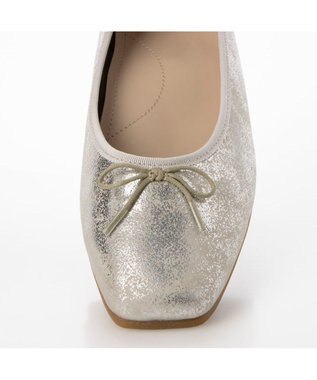 ing <ing>【WEB限定】スクエアトゥバレエシューズ シルバー
