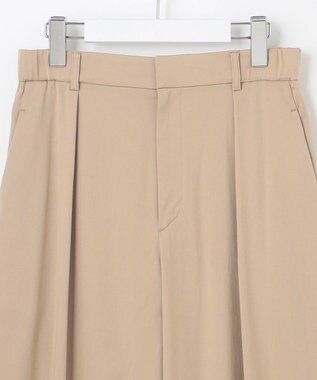 自由区 L 【セットアップ対応・洗える】ドレープツイルワイド パンツ ベージュ