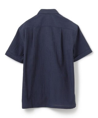 JOSEPH HOMME 新素材【通気性/洗える/ストレッチ】トリコワッシャーストレッチ　レギュラーカラー半袖シャツ ネイビー系