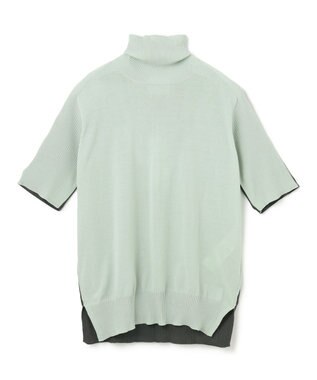 BEIGE， JULIE / 半袖ニット Mint x Slate