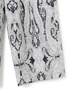 23区 【洗える】Rattiドローイングペイズリープリント ワイド パンツ ブラックプリント