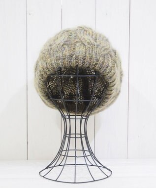 石田製帽 モヘアケーブルニット ベレー帽 グリーン