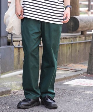 WEGO 【ウエストゴム/手洗い可】チノイージーパンツ ダークグリーン