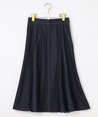 ANY SIS 【洗える】デニムライクシャンブレー スカート シャンブレーブルー