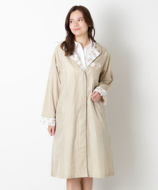 MOONBAT 【バッグ付】ポール & ジョー (PAUL & JOE　ACCESSOIRES) レインコート ポンジークリザンテーム ベージュ