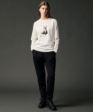 JOSEPH ABBOUD MOUNTAIN 【テーム・ヤルヴィモチーフ】プレーティング天竺 ロングTシャツ ホワイト×キツネ