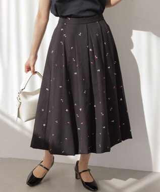 組曲 S 【WEB限定】ミニフラワーエンブロイダリー スカート