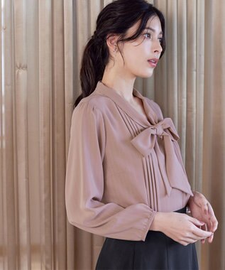 Tiaclasse 【新色追加・洗える】リボンタイブラウス ピンク