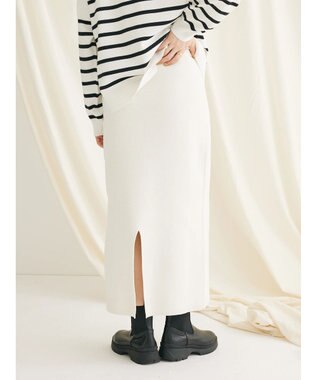 CRAFT STANDARD BOUTIQUE シェニールヤーンニットスカート Ivory