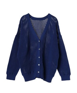 AMERICAN HOLIC ２ＷＡＹメッシュ編みニットカーディガン Blue