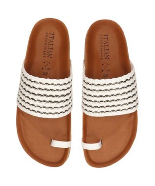 INTER-CHAUSSURES 【ITALIAN SHOEMAKERS】サムリングトングフットベッドサンダル ブラック