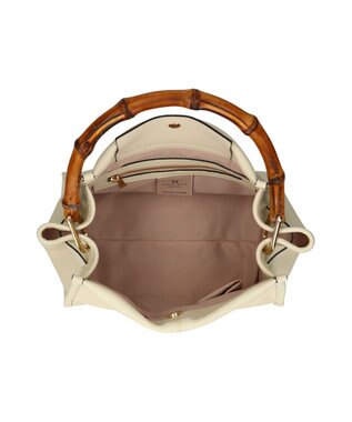 INTER-CHAUSSURES 【LORISTELLA】バンブーハンドルレザーバッグ アイボリー