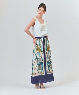 GRACE CONTINENTAL マリンスカーフロングスカート キナリ