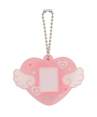 WEGO 【痛バ＆推し活グッズ】ハートエンジェルIDフォトケースキーホルダー ピンク
