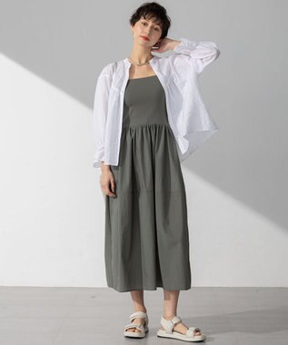 23区 L 【洗える】カラミ ストライプ  切り替え ブラウス ホワイト系