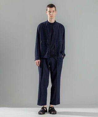 JOSEPH HOMME 新素材【通気性/ストレッチ】トリコサッカーストレッチ ドロスト付ワイドパンツ / BAILEY CONVERTIBLE ネイビー系