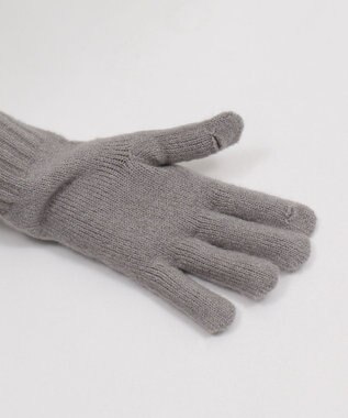WEGO 【スマホ対応】ケーブル編みニットグローブ グレー