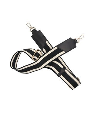 INTER-CHAUSSURES 【RIPANI】ラインストラップショルダーバッグ ブラック