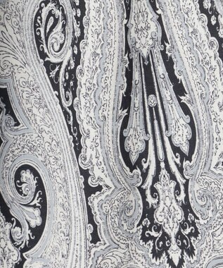 23区 【洗える】Rattiドローイングペイズリープリント ワイド パンツ ブラックプリント