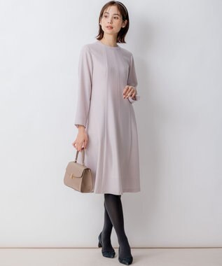 組曲 【WEB限定】ウールジョーゼット フレアワンピース ローズ系