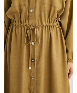 Green Parks ・ＥＬＥＮＣＡＲＥ　ＤＵＥ　イロイロ釦ドロストワンピース Yellow