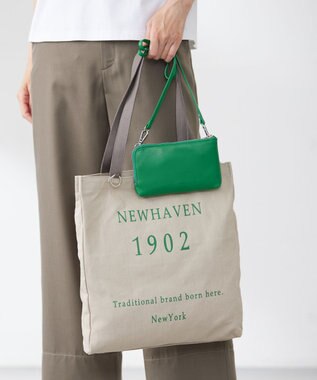 J.PRESS LADIES 【WEB限定カラーあり・A4サイズ収納可・セットアイテム】ポーチ付き PRINTED トート バッグ グリーン系