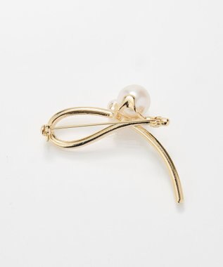 Phoebe クロスメタルパールブローチ　ゴールド ゴールド