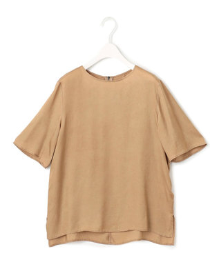 ICB 【洗える】 キュプラピグメントクロス ブラウス チノベージュ系